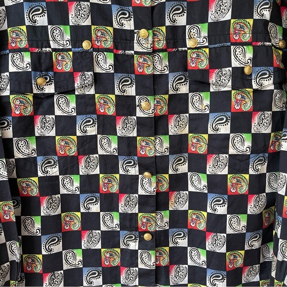 GIANNI VERSACE vintage shirt with gold buttons - Picture 8 of 12